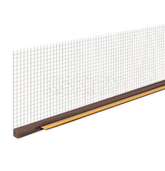 Профиль оконный примыкающий с сеткой коричневый ProfiGips